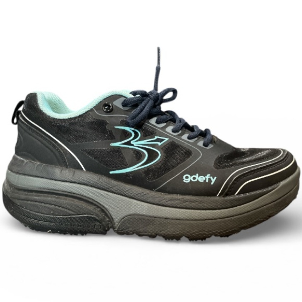 Gdefy Black and Teal Mighty Walk Orthopedic Athletic Sneakers Size 8.5 - Picture 4 of 8